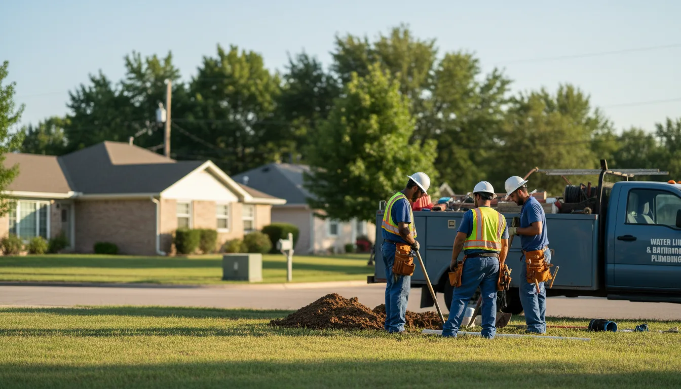Residential water line and bathroom plumbing service in Liberty Center, IA